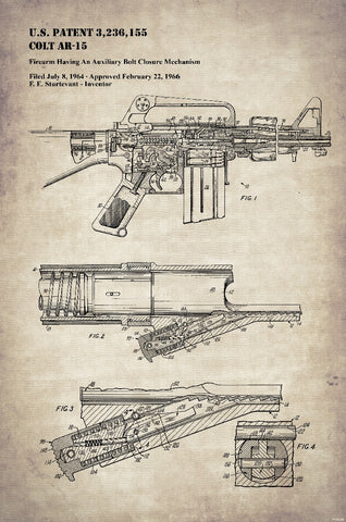 AR-15 Patent Vintage Sign Metal Sign