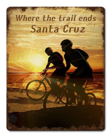 Bike Santa Cruz Vintage Sign Metal Sign
