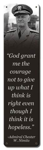 Nimitz Courage Quote Vintage Sign Metal Sign