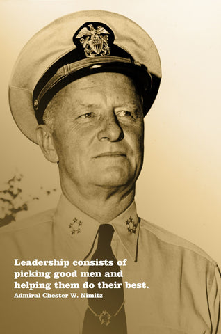 Leadership Good Men Nimitz Vintage Sign Metal Sign