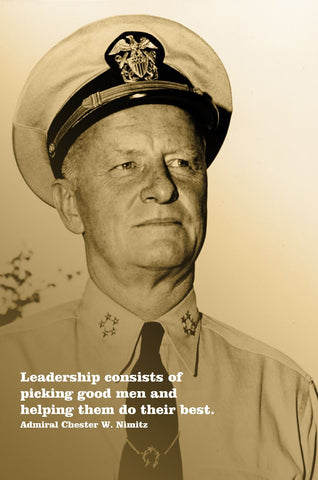 Leadership Good Men Nimitz Vintage Sign Metal Sign