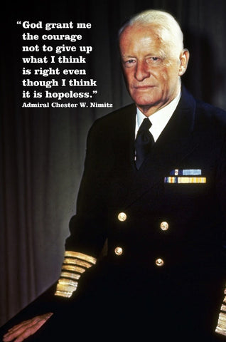 God Grant The Courage   Nimitz Quote Vintage Sign Metal Sign