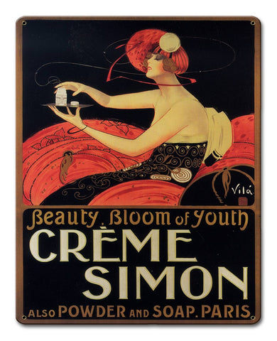 Creme Simon Vintage Sign Metal Sign
