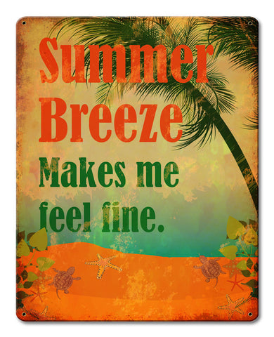 Summer Breeze Vintage Sign Metal Sign