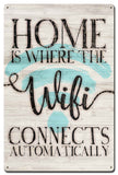 Home Is Where The WiFi Connects Automatically Vintage Sign Metal Sign