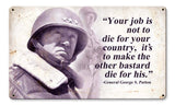 George Patton Quote Vintage Sign Metal Sign