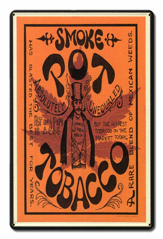 Smoke Pot Tobacco Vintage Sign Metal Sign