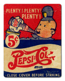 Pepsi Cola Plenty Vintage Sign Metal Sign