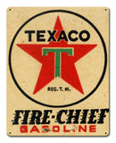 Texaco Fire Chief Gasoline Vintage Sign Metal Sign