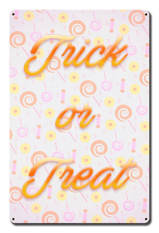 Trick or Treat Candy Corn Vintage Sign Metal Sign