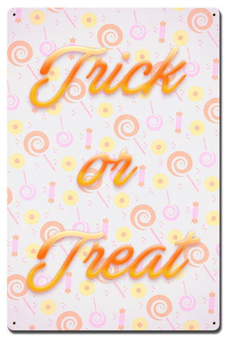 Trick or Treat Candy Corn Vintage Sign Metal Sign