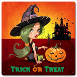 Trick Or Treat Witch Vintage Sign Metal Sign