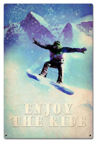 Snowboarder-Enjoy-The-Ride-Vintage-Sign-Metal-Sign