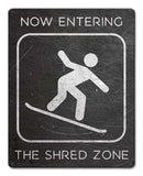 Shred Zone Snowboard Distressed Vintage Sign Metal Sign