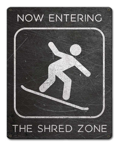 Shred-Zone-Snowboard-Distressed-Vintage-Sign-Metal-Sign