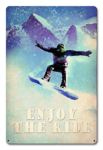 Snowboarder-Enjoy-The-Ride-Vintage-Sign-Metal-Sign