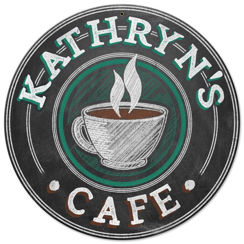 Cafe  Vintage Sign - Personalized Metal Sign