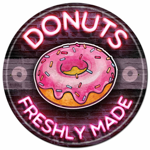 Donuts Freshly Made Vintage Sign Metal Sign