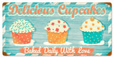 Delicious Cupcakes Vintage Sign Metal Sign