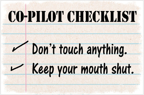 Airplane Checklist Vintage Sign Metal Sign