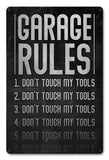 Garage Rules Dont Touch Tools Vintage Sign Metal Sign