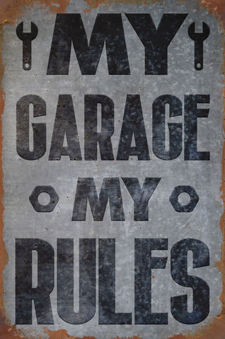 My Garage My Rules Vintage Sign Metal Sign
