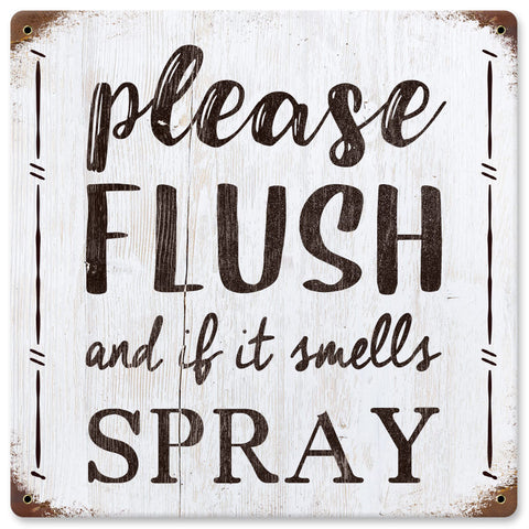 Please Flush Smells Spray Vintage Sign Metal Sign