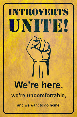 Introverts Unite Vintage Sign Metal Sign