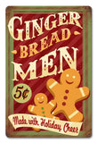 Gingerbread Men Holiday Metal Sign
