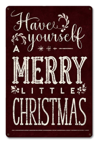 Merry Little Christmas Metal Sign