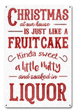 Christmas Fruitcake Metal Sign