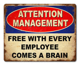 Employee Brain Metal Sign