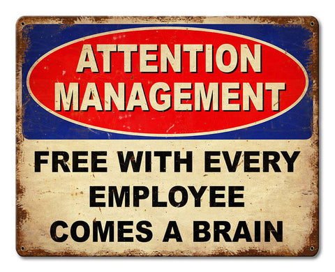 Employee Brain Metal Sign