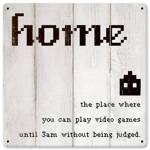 Home Video Games Metal Sign