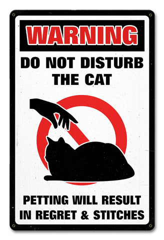 DO NOT DISTURB CAT Metal Sign