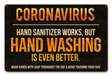 Coronavirus Hand Washing Metal Sign