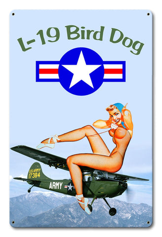 L-19 Bird Dog Pinup Metal Sign