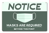 Masks Required Beyond This Point Metal Sign