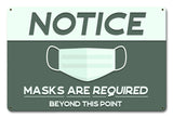 Masks Required Beyond This Point Metal Sign