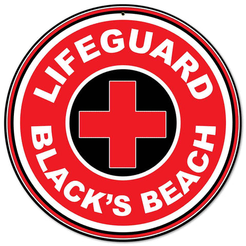 Lifeguard Blacks Beach Metal Sign