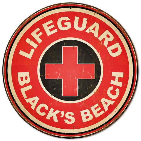 Lifeguard Blacks Beach Vintage Metal Sign