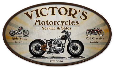Motorcycle Sales Repair    Personalized Metal Sign