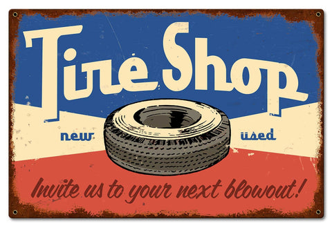 Tire Shop Metal Sign