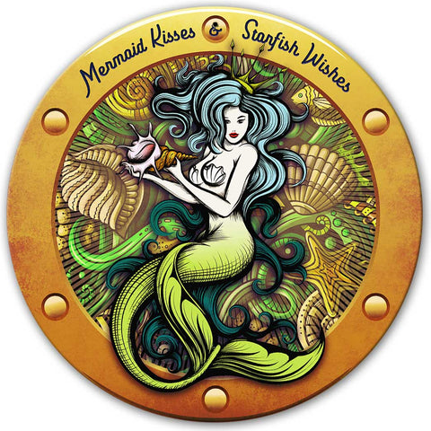 Mermaid Kisses Metal Sign