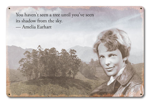 Earhart Tree Quote 18 x 12 Satin Metal Sign