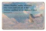 Lindbergh Aviation Quote 18 x 12 Satin Metal Sign