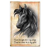 Horse Wing Spirit 16 x 24 Satin Metal Sign
