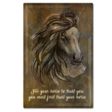 Horse Trust Dakr 16 x 24 Satin Metal Sign