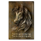 Horse Wing Spirit Dark 16 x 24 Satin Metal Sign