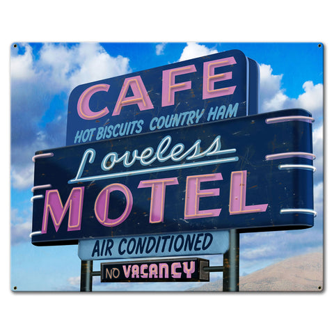 Cafe Loveless Motel 30 X 24 vintage metal sign Metal Sign